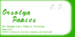 orsolya papics business card