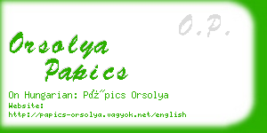 orsolya papics business card